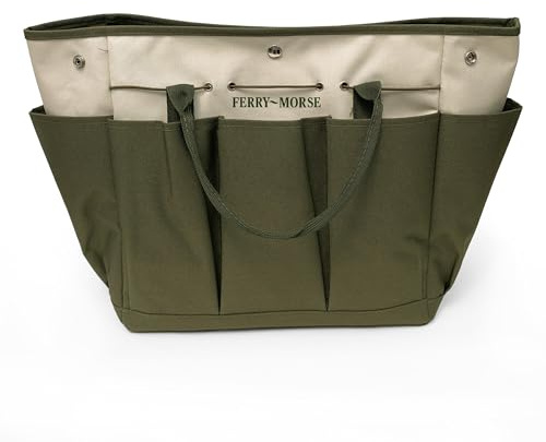 Ferry Morse Garden Tool Bag KBAG-12-8 Pockets, Heavy Duty, Water Resistant, Tote Caddy