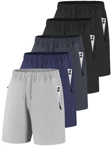JOVCOVL Short Homme Sport Léger Respirant Séchage Rapide Poches Zippées