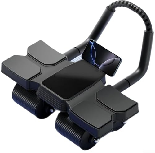 Besttoolifes Rouleau abdominal à 4 roues avec écran LCD intelligent, roue d'exercice abdominale à rebond automatique, roues larges stables et silencieuses, poignée réglable