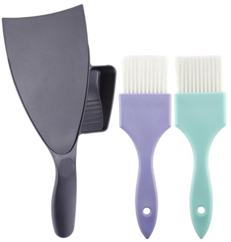 HOMOCONO Kit de Tinte Cabello de 3 Piezas Tablero y Pinceles de Plástico Lavables para Peluquería Profesional y Teñido DIY sin Complicaciones