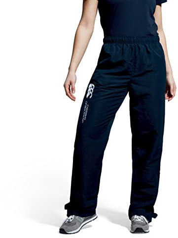 Canterbury Women's Open Hem Stadium Pants | Tracksuit/Lounge Pants | Jogging Bottoms | Durable | Full-Leg Size Zip Track Pants, Navy, 10