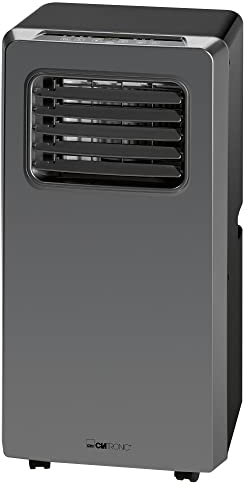 Clatronic CL3672 - Climatiseur - 880 Watts - 3 Fonctions - 2 filtres Amovibles - Affichage LED - 4 Rouleaux - Télécommande - Classe d'Efficacité Énergétique A - Anthracite/Argent