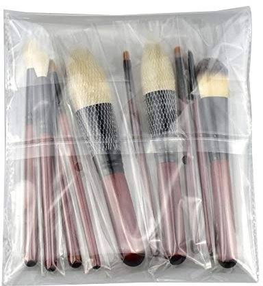 Set med 10 st sminkborstar professionella kosmetiska kit med foundationborste puderborste ögonborste för ansikte och ögonkosmetik, Stil 2 + plastpåse, en storlek