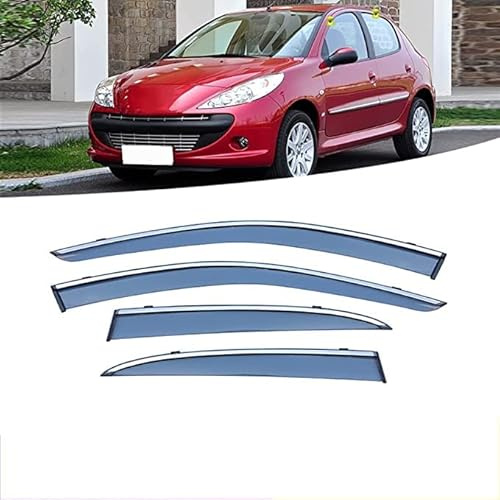 Juego de 4 Deflectores de Viento, Protector de Nieve para Lluvia Y Sol de Baja Acumulación de Calor para Reemplazo de Automóviles para PEUGEOT 207 2009+