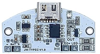 USB Touch-Dimmer Modul,JW-TYPEC-V1.0 USB LED-Treiber 0-99,99% Stufenloses Dimmermodul, Batterieladung Schutzplatine, LED-Augenschutzmodul