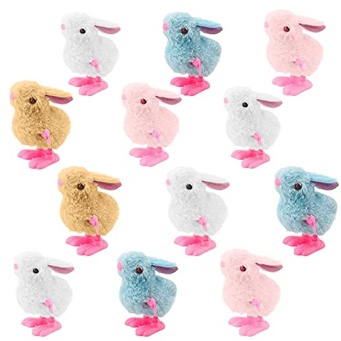 Mienocol Lot de 12 jouets à remonter pour Pâques - Lapins