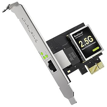 BrosTrend 2.5Gb Tarjeta de Red PCI Express Linux, PCIe Adaptador de Red Soporte Ubuntu, Fedora, Debian, Mint, Windows etc. Nic PCIe Ethernet con Perfil Bajo Extra Soporte Todas Las Arquitecturas Linux