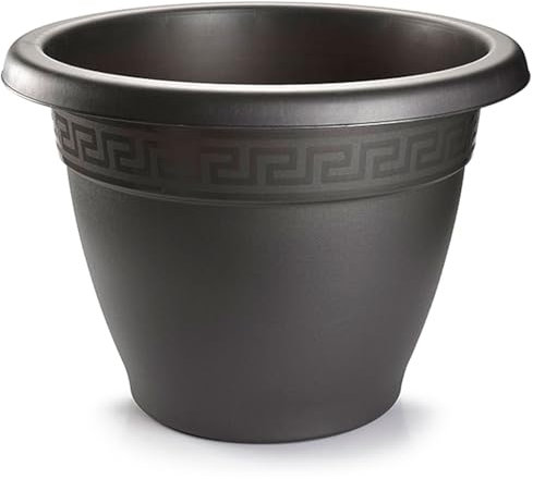 AC - Maceta Terracota - Plástico Resistente - Ideal para el Hogar, Plantas, Jardín, Decoración. - Cuidado de Plantas - Forma Redonda - Ø 50 cm - Color Antracita