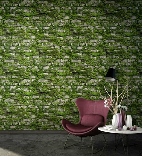 marburg Carta da parati in tessuto non tessuto naturale, effetto pietra, per soggiorno, camera da letto, made in Germany, 10,05 x 0,53 m