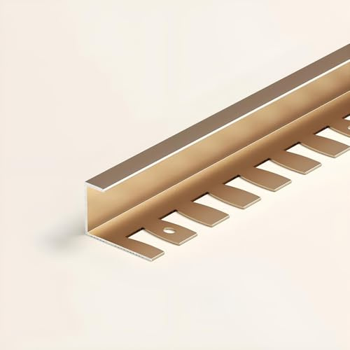 Raouoae Perfil De Borde Flexible para Baldosas Y Escaleras, 135cm, 2 Piezas, Aluminio Anodizado, Borde De Escalera Y Piso, Acabado Baldosas Flexibles(Roségold,C-TYP_Hoch: 12.5MM)