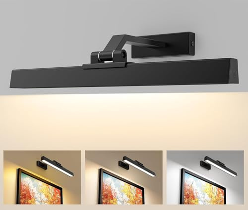 AIBOO Applique murale pour images LED sans fil rechargeable avec télécommande, batterie, éclairage mural pour images sans fil, lampe murale pour images Dart, éclairage variable