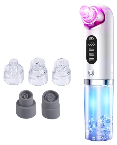 5-in-1 Blackhead Remover, Facial Pore Cleanser with Vacuum Suction, Rechargeable Facial Blackhead Remover with 3 Modes, Deep Cleans The Skin & removes Acne, for All Skin Types