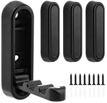 Ndjiloik 4 Piezas Ganchos Plegables Ganchos para abrigos con Tornillos Gancho Pared Puerta, para Colgar Abrigos Bufandas, Monederos y Más,Negro