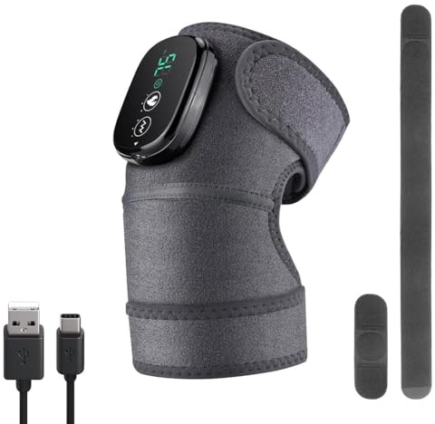 Tiiyee Masseur de Genou Sans Fil, 3 in 1 Chauffag Fonction de Vibrations