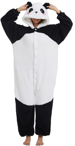 LATH.PIN Adulte Kigurumi Pyjama Unisexe Anime Animal Costume Cosplay Déguisement Combinaison Onesies Ensembles de Pyjama Panda Vêtements de Nuit Sleepwear