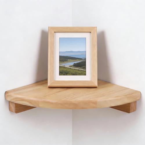 Estantería de esquina colgante de 18 cm, estantería de pared de madera, estantería de esquina de madera sostenible, estantería de cocina, estantería de pared, estantería de esquina, estantería de