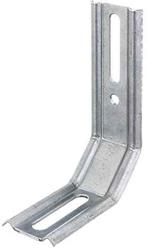 Alberts 341374 Equerre de réglage | deux fois 45°, gaufré, avec trou oblong | galvanisé sendzimir | 50 x 30 x 80 mm | set de 25 pièces