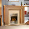Electric Oak Wood Surround Hearth & Back Panel Silver Coal Fire Modern LED Fireplace Suite - 54