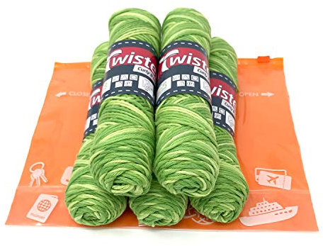 Farbverlaufsgarn Haekelgarn Baumwollgarn Stricken Haekeln Basteln 5x50g Fb.109 grün inkl.Zippbeutel