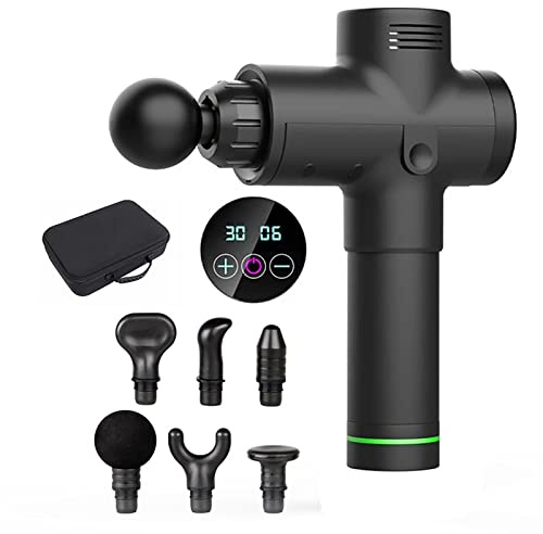 Massage Gun Deep Tissue,Muscle Tissue Massager for Pain, Muscle Aches and Stiffness, high-Intensity Vibration-Includes 6 Massage Heads