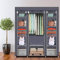 Oshion Kleiderschrank Faltschrank Stoffschrank Faltbare Garderobe Canvas mit Reißverschluss Stoffschrank Kleiderschrank mit Kleiderstange, Fächern (150 x 45 x 175 cm grau)