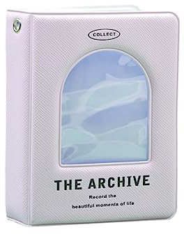 SURALIN Mini Album Fotografico 40 Tasche Kpop Photo Card Holder Love Heart Hollow Raccoglitore (Lavanda)