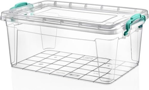 Best House Rectangle Multipurpose Use Clear Storage Boxes Containers with Lids - Pack of 2, Heavy Duty Stackable Boxes Use for Home, office, Kitchen, Toys and Goods (14 Litres)