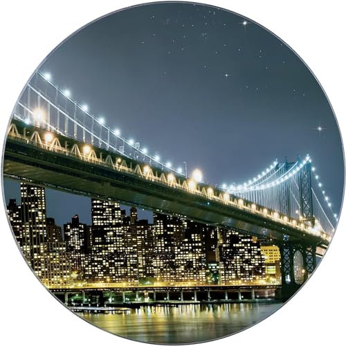 Avilia Dessous de Plat en Verre trempé, Ronde, Brick Red, 20,3 x 22,7 cm, Design Brooklyn