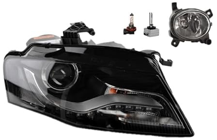Johns, Faros delanteros aptos para Audi A4 8K 11/07-06/10 Xenon D3S lado derecho del copiloto + faros antiniebla + bombilla
