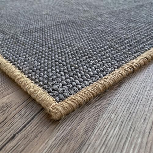 Reyox Teppich Flur Naturfaser de Jute, Sisal Teppich für Wohnzimmer Schlafzimmer, Flurteppich Dekoration Stil 3 50x80cm