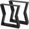 INMOZATA Tischbeine Metall 2 Stück O-Form Tischfüße Schwarz Tischgestell DIY Möbelfüße für Schreibtisch Couchtisch Esstisch Sitzbank B45 x H71 cm