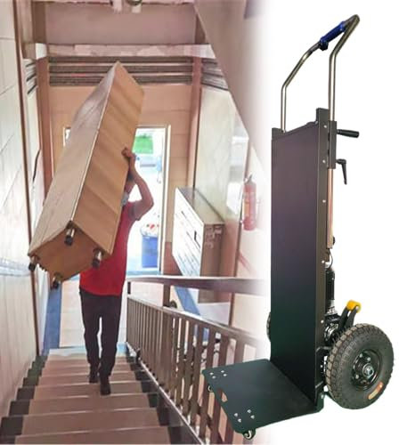 Carretilla eléctrica de mano para subir escaleras – Carro eléctrico para mover muebles y cargas ligeras – Carrito eléctrico duradero para un fácil transporte en escaleras