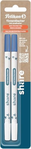 share Tintenlöscher – 2er Set Blister – Tintenkiller zum Korrigieren von königsblauer Füllertinte – Multi-Spitze löscht fein und breit – recyceltes Material
