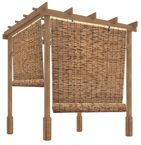 Exterieur Terrasse Bambou Store Enrouleur Rideau De D'intimité De Cloison Rideaux Occultants Respirant Brise Vue Balcon Rideau Pergola Terrasse Occultant Thermiques(160x230cm)