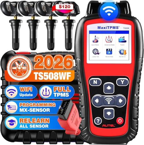 Autel MaxiTPMS TS508WF KIT, 2026 WiFi TPMS Programming Reset Tool with 4PCS Rubber MX-Sensor (£119 Value), Up of TS601 TS508 TS501 PRO, Activate TPMS Sensor, Program MX-Sensor, Quick & Advanced Mode