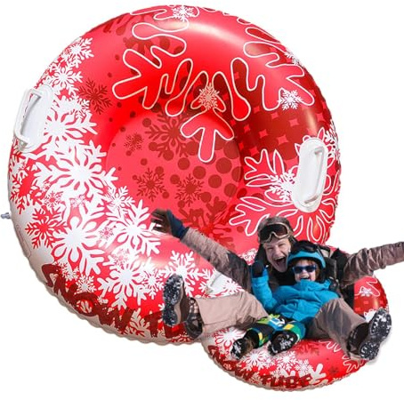 Snöboj för barn - uppblåsbar barnslang för släde, utomhus sportrör 80 cm med 2 handtag för park trädgård bakgård glid skidor