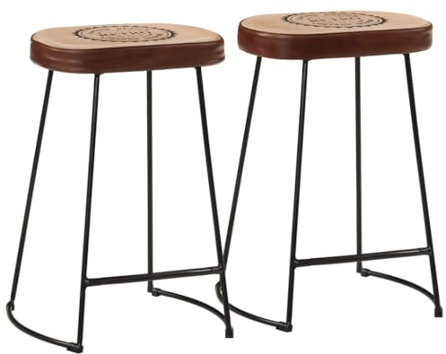Frdhee Sillas de cosmética para comedor, taburete de bar, 2 unidades, color marrón oscuro, 41 x 29 x 62 cm, para cocina, bar o bar