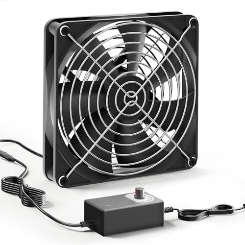 Ventilateur PC de 140 mm, ventilateur de boîtier 12 V, contrôle de vitesse réglable, ventilateur d'ordinateur, 220 V 3000 tr/min, silencieux 39,8 dB, pour ordinateur portable, TV Box, routeur