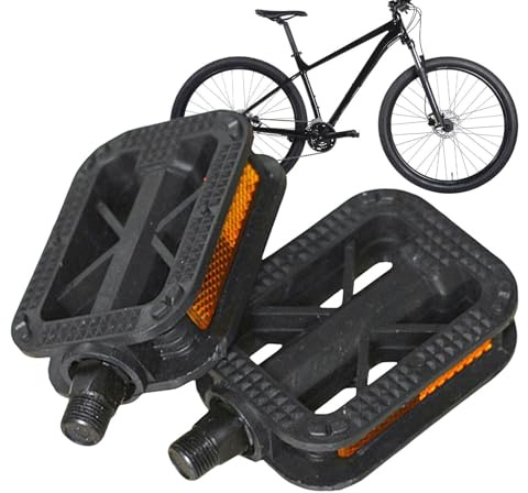 Mountainbike-pedaler, autentisk cykel platt, halkfri cykel fotpedaler | reflektorsäkerhet för Road City Junior barn cykling ersättning robust grepp ridning användning 6,5 x 12 x 2,cm