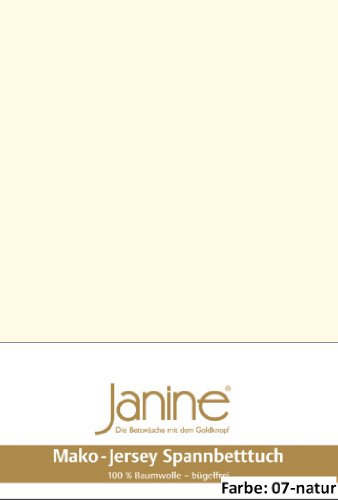 Janine Spannbettlaken Jersey 5007, Gr. 150x200 cm, Fb. 07 Natur, Mako-Feinjersey
