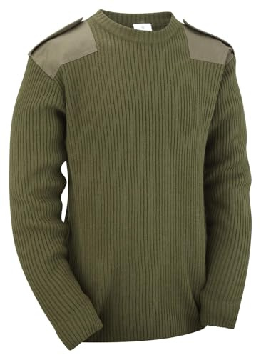 Military / Sicurezza Stile Pullover - sintetico, Verde Oliva, 100% girocollo 100% acrilico, Uomo, X-Large
