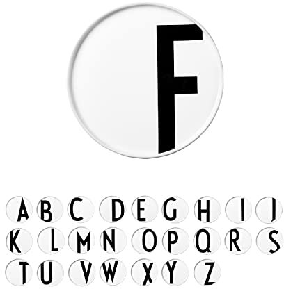 Design Letters Buchstaben Teller Weiß (A-Z) | Weihnachtsdeko, Weihnachtsgeschenke für Frauen, Männer | Tisch deko | Porzellan Geschirr, Snackteller, Weihnachtsteller | Kuchenteller, Deko Teller