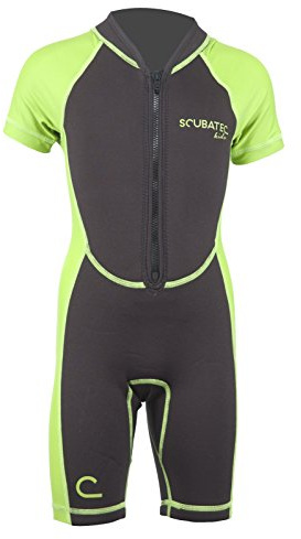 ScubaTec Neoprenanzug Kinder Shorty 2mm – Flexibler Wetsuit für Jungen & Mädchen | Perfekt für Surfen, Schnorcheln & Wassersport | Leicht, elastisch & schnell trocknend grün, 116-122 (XS)