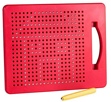 Playmags Magna Zeichenbrett Spaß Entwurf & Zeichnen Reisetablett mit 380 Integrierten Magnetkugeln, Passendem Eingabestift und Einfachem Griff; Sauberer, Kreativer Spaß & Mint-Bildung für Kleinkinder