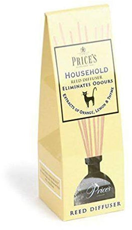 Price's - Household Reed Diffuser - Pet Odour Eliminating - Orange, Lemon & Thyme Scent - Clean, Fresh, Quality Fragrance - Long Lasting Scent