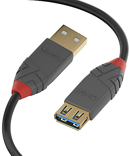 LINDY 36761 1m USB 3.0 Typ A Verlängerungskabel, Anthra Line Anthrazit