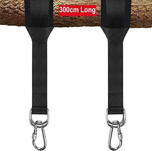 HONZUEN Correas Hamacas para Exteriores-2x300 cm Soporta Hasta 1000 kg Correas de Columpio con Mosquetón de Seguridad Cojines de Protección de Arboles, Accesorios de Hamaca para Hamacas Columpios Yoga
