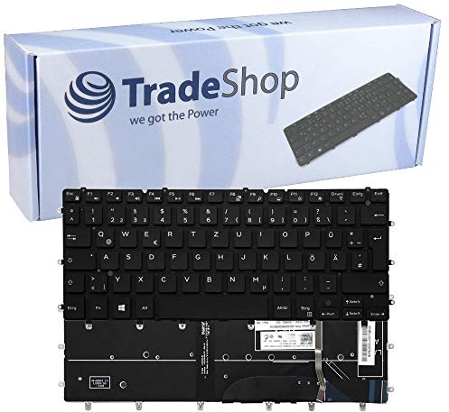 Trade-Shop Original Tastatur QWERTZ Deutsch für Dell XPS 13, Inspiron 13, Inspiron 15 / ersetzt DKDXH 5VY7J 7DTJ4 08FC81 0KMCCX mit Backlight ohne Rahmen