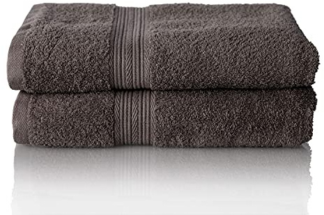 Glart Premium frottéhandduk set, frottéserie i 6 färger och 5 storlekar, färg: AnTHRAZIT, 2 x duschhanddukar 70 x 140 cm