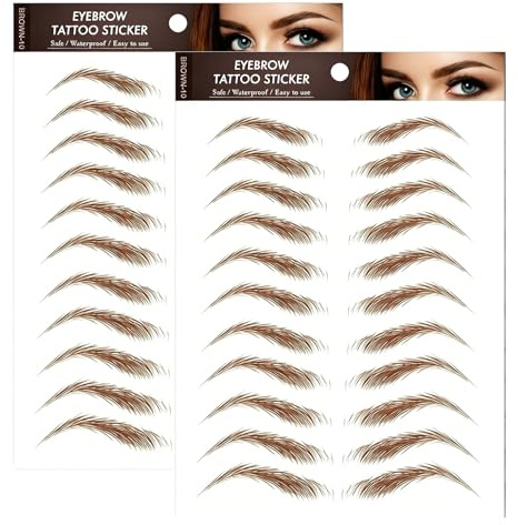Pegatinas 4D de tatuajes de cejas, impermeables, para transferencias de cejas, para mujeres y niñas, cejas de arco alto, 2 hojas, 22 pares de calcomanías